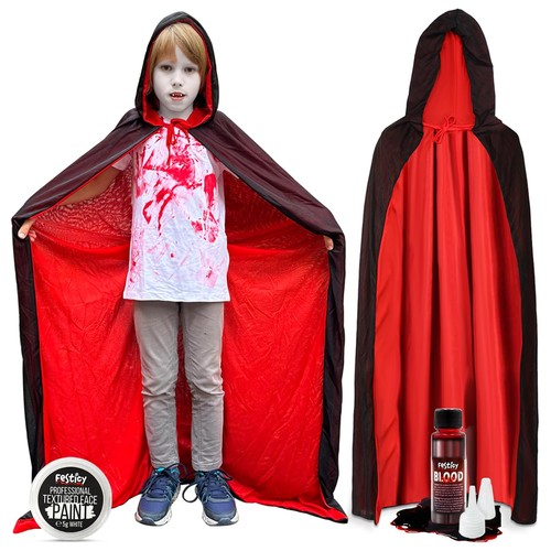 Vampir umhang schminke set - vampir,